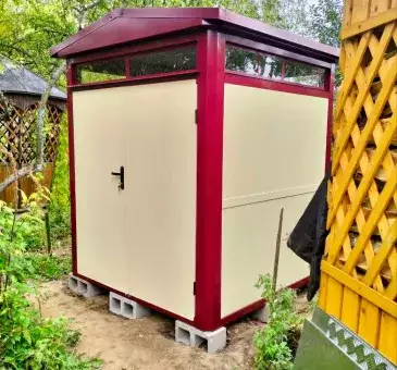 Двухцветный премиум контейнер с двускатной крышей в СНТ Луч-2, Сергиево-Посадский район, МО