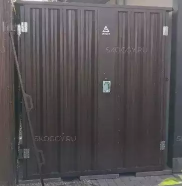 Хозблок для хранения садового инвентаря с антивандальным засовом в шоколадном цвете в дер. Благовещенское, г.о. Дмитровский, МО